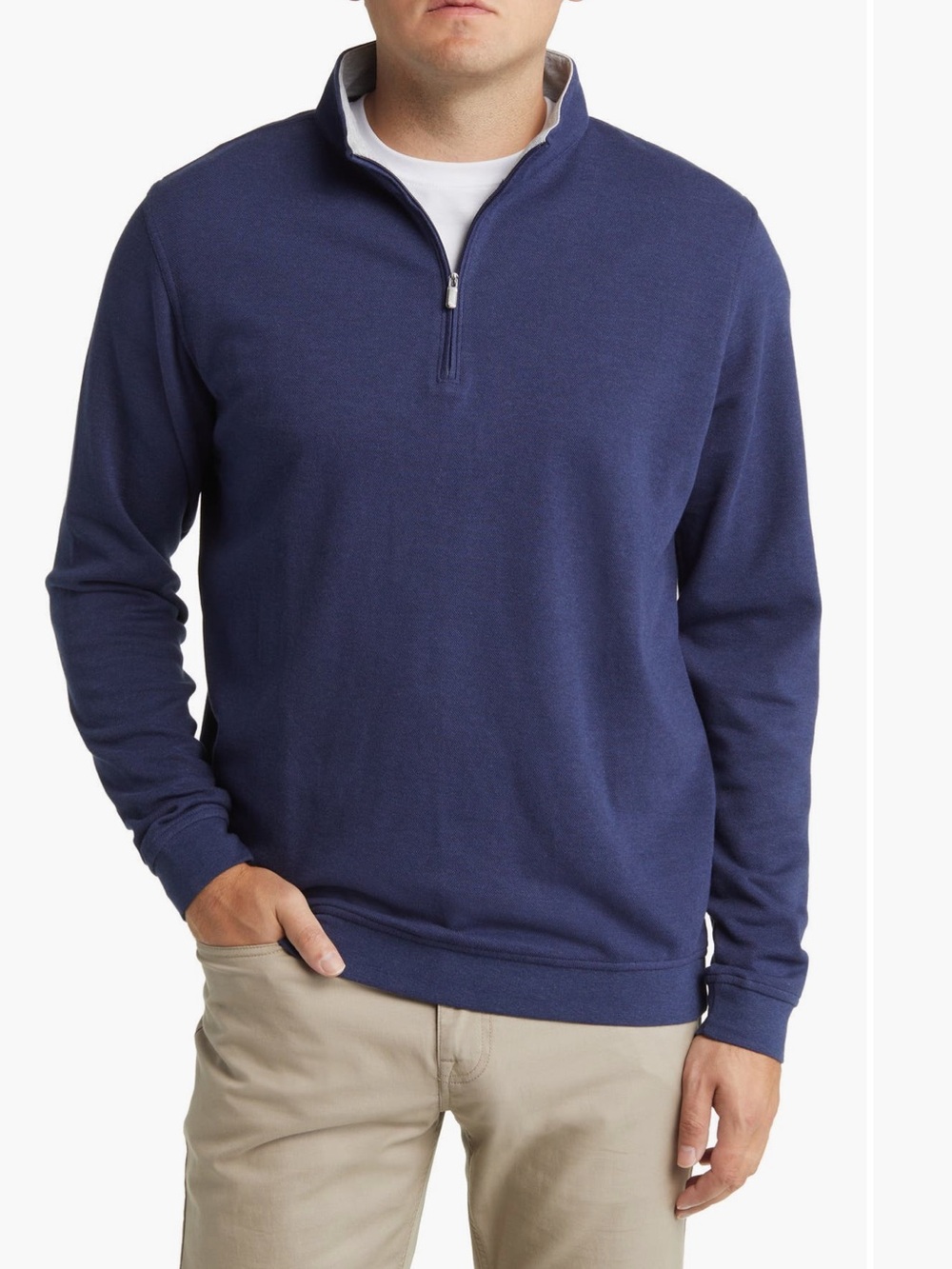 Peter Millar Men's Navy Quarter-Zip Sweater